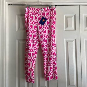 Jude Connally PINK IKAT Laura crop pants